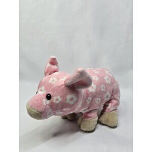 Ganz Webkinz Cute Daisy Pig Pink Floral 9" Stuffed Animal Plush Toy NO CODE